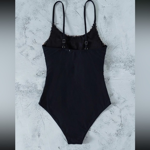 Boho leopard print one piece swimsuit - Picture 2 of 6